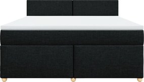 vidaXL Κρεβάτι Boxspring με Στρώμα Μαύρο 180x200 εκ. Υφασμάτινο