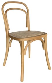 Καρέκλα Επαγγελματική ArteLibre LETO Φυσικό Ξύλο/Rattan 45x45x89cm-15320023