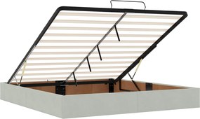 vidaXL Κρεβάτι Ottoman με Στρώμα και LED Ανοιχτό γκρι 200 x 200 cm