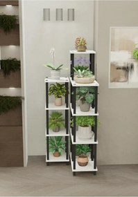 Πολυόροφος διακοσμητικός ραφιέρα για γλάστρες και λουλούδια - Λευκό