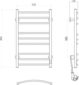 Colorado Brinsk 53x86 Silver - Ηλεκτρικό σώμα μπάνιου χρωμέ