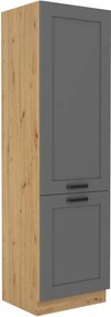 Επιδαπέδιο ντουλάπι Nelor 60 DK 210 2F-Γκρι σπέσιαλ - Φυσικό