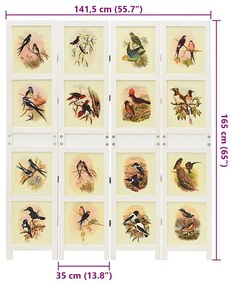 vidaXL Ρομδιβίδερ Πάνελ Λευκό 212 x 165 εκ. MDF