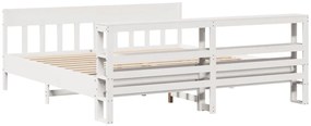 vidaXL Σκελετός Κρεβ. Χωρίς Στρώμα Λευκό 180x200 εκ Μασίφ Πεύκο