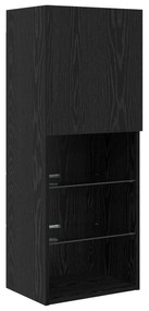 Μονάδες Τοίχου ΤV με LED 5 pcs Μαύρη Οξυά 40,5 x 30 x 102 εκ.