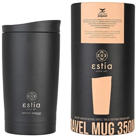 ΘΕΡΜΟΣ TRAVEL MUG SAVE THE AEGEAN 350ml MIDNIGHT BLACK ESTIA 01-20361