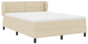 vidaXL Κρεβάτι με Στρώμα Κρέμα 140x200 εκ. Καμβάς