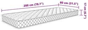 Στρώμα με Αφρό Μνήμης Λευκό 80x200x17 εκ. - Λευκό