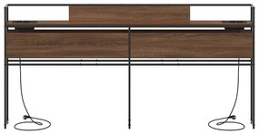 vidaXL Κεφαλάρι Αποθήκης με ράφι Καφέ δρυς 200 cm Επεξεργασμένο ξύλο