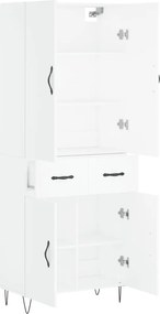 vidaXL Ντουλάπι Λευκό 69,5x34x180 εκ. από Επεξεργασμένο Ξύλο