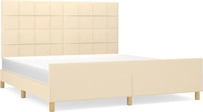 vidaXL Σκελετός Κρεβατιού Χωρίς Στρώμα Κρεμ 180x200 εκ. Υφασμάτινο