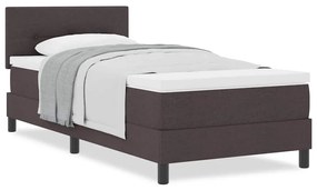 vidaXL Κρεβάτι box spring με στρώμα Σκούρο Καφέ 100 x 200 cm ύφασμα
