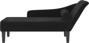 vidaXL Ανάκλιντρο Μαύρο Υφασμάτινο με Βελούδινο