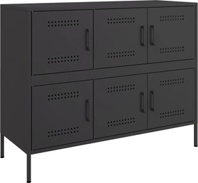 vidaXL Ντουλάπι Μαύρο 100,5x39x79 εκ. από Χάλυβα