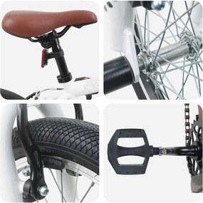 vidaXL BMX Ποδήλατο 20 ίντσες για πάνω από 9 ετών Λευκό