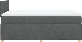 vidaXL Κρεβάτι Boxspring με Στρώμα Σκούρο Γκρι 120x200 εκ. Υφασμάτινο