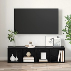 vidaXL Σετ επίπλου τηλεόρασης 2 pcs Μαύρη Οξυά Επεξεργασμένο ξύλο