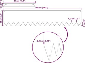 vidaXL Περίγραμμα γκαζόν 20 pcs Ασημί 100 x 0.05 x 20 εκ