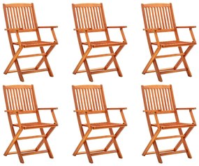 Καρέκλες Κήπου Πτυσσόμενες 6 τεμ. από Μασίφ Ξύλο Ευκαλύπτου