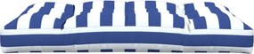 vidaXL Μαξιλάρι Παλέτας Μπλε &amp; Λευκό Ριγέ 120 x 80 x 12 εκ. Υφασμάτινο
