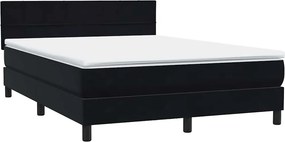VidaXL Κρεβάτι Boxspring με Στρώμα & LED Μαύρο 160x210 εκ. Βελούδινο
