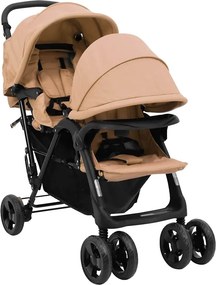 vidaXL Καρότσι Διδύμων Taupe Ατσάλινο