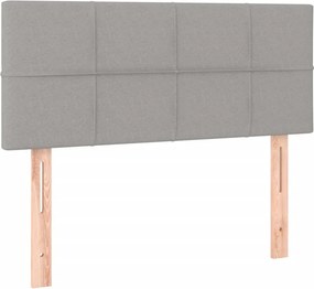 vidaXL Κρεβάτι Boxspring με Στρώμα Ανοιχτό Γκρι 120x200 εκ. Υφασμάτινο