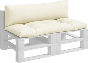 vidaXL Μαξιλάρια Παλέτας 2 τεμ. Κρεμ Υφασμάτινα