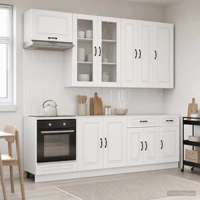 vidaXL Μονάδα κουζίνας KALMAR 8 pcs Γυαλιστερό Λευκό