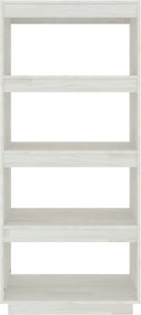 vidaXL Βιβλιοθήκη/Διαχωριστικό Χώρου Λευκό 60x35x135 εκ. Μασίφ Πεύκο