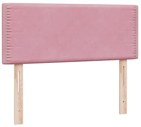 Box Spring κρεβάτι με στρώμα ροζ 120x220 cm Βελούδινο - Ροζ