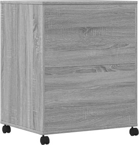 vidaXL Βάση Εκτυπωτή με Ρόδες Γκρι Sonoma 60 x 48 x 74 εκ.