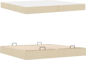 vidaXL Σκελετός κρεβατιού με στρώμα με στρώμα 2 pcs Κρεμ ύφασμα