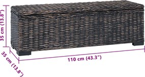 vidaXL Κουτί αποθήκευσης Μαύρο 110 x 35 x 45 cm