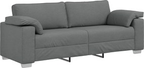 vidaXL 3-Θέσιος καναπές Σκούρο Γκρι 220 cm ύφασμα