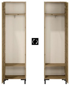 Σετ διαδρόμου Madison R109, Καθρέφτης, Artisan δρυς, Μαύρο, Πλαστικοποιημένη μοριοσανίδα, Τοίχου, Εντοιχισμένη