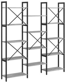 vidaXL Ράφι Βιβλίων Γκρι sonoma 156 x 25 x 167.5 εκ Επεξεργασμένο ξύλο