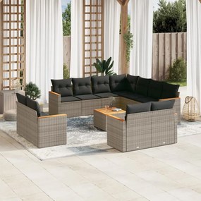 vidaXL Patio Sofa Set 12-θέσια Grey