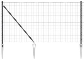 vidaXL Φράχτης με Στήλες. Γκρι 1 x 25 m Ατσάλι