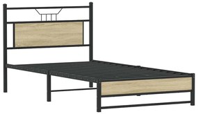 vidaXL Πλαίσιο Κρεβατιού Χωρ. Στρώμα Sonoma Δρυς 100x200εκ Επ. Ξύλο