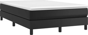 vidaXL Κρεβάτι Boxspring με Στρώμα Μαύρο 120 x 200 εκ. Συνθετικό Δέρμα