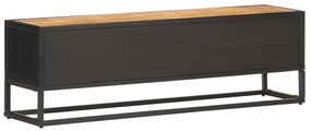 vidaXL Έπιπλο TV με Σκαλιστή Πόρτα 130x30x40 εκ. Ακατέργ. Ξύλο Μάνγκο