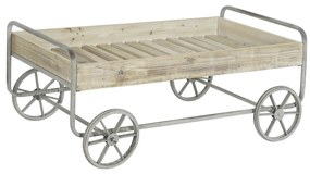 Βοηθητικό Τραπέζι DKD Home Decor Γκρι Φυσικό Μέταλλο Έλατο ξύλο ελάτου 110 x 67 x 46 cm
