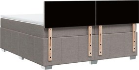 vidaXL Κρεβάτι Boxspring με Στρώμα Taupe 200x200 εκ. Υφασμάτινο