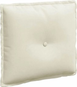 vidaXL Μαξιλάρι Πλάτης Κρεμ 50 x 45 εκ. Υφασμάτινο Κορντουρά