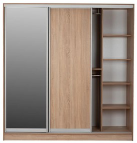 ΝΤΟΥΛΑΠΑ 3ΦΥΛΛΗ ΣΥΡΟΜΕΝΗ ΜΕ ΚΑΘΡΕΠΤΗ SONAMA OAK   200X60X210Υεκ