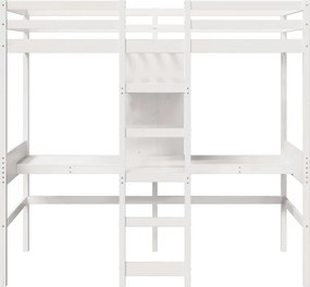 vidaXL Σκελετός Υπερ. Χωρίς Στρώμα Λευκό 75x190 εκ. Μασίφ Ξύλο Πεύκου