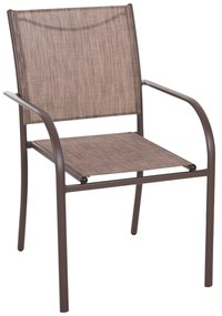 OUTDOOR ARMCHAIR REDAN  BROWN METAL-BROWN TEXTILENE 55x57x90Hcm.