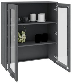 vidaXL Πάνω Μέρος Ντουλαπιού HAMAR Γκρι 85x35x100 εκ. Μασίφ Πεύκο