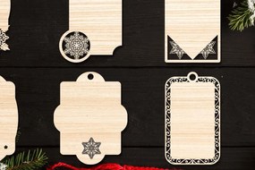 Σετ των 2 Intra απο ξύλο plywood 3mm-4mm πάχος Χριστουγεννιάτικο Gift Tag 11 Δίασταση 15x15 cm INTRAFABR-77847049